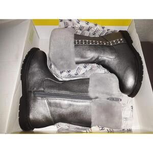 Naturino Express Little Girls Side Zipper Horatia Boot Size 12 Silver PEWTER#00S